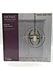 Barton Bay 1-Light Bronze and Champagne Orb Mini Pendant Hangling Light - Picture 1 of 7