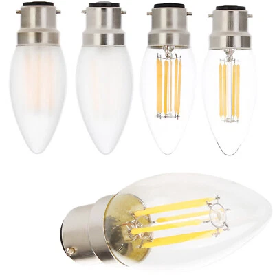 Dimmable C35 B22 LED Filament Candle Light Retro Edison Bulb 2/4/6W Lamp Lights - Image 1 of 4