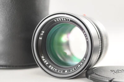 ☆302☆ TOP MINT in POUCH  LEICA SUMMILUX-M 50mm f1.4 ASPH. Black From JAPAN - Image 1 of 4
