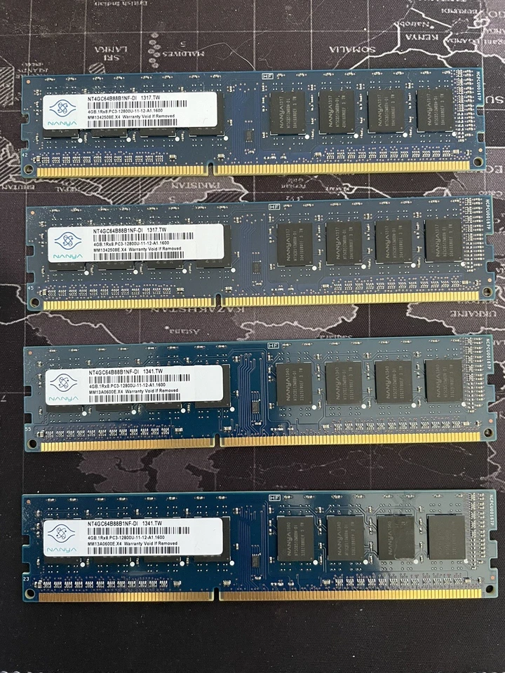 Nanya 4 x 4GB DDR3 Desktop Memory (NT4GC64B8HG0NF-DI) 4 Modules. Total 16GB - Image 1 of 1