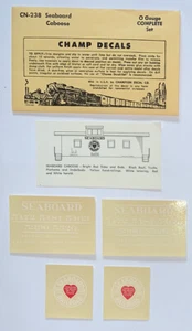 CHAMP O SCALE DECAL-SEABOARD AIR LINE/SAL CABOOSE RED w/WHITE & RED LETT #CN-238 - Picture 1 of 1