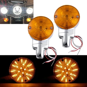 ABS Flat Turn Signal Lights For Harley Heritage Softail Classic FLSTC 1999-2017 - Picture 1 of 11