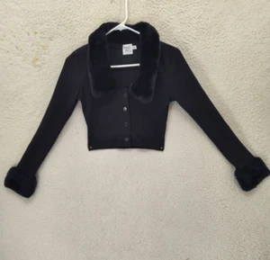 Cárdigan de piel sintética Princess Polly para mujer extra pequeño/pequeño negro mezcla de polietileno - Imagen 1 de 17