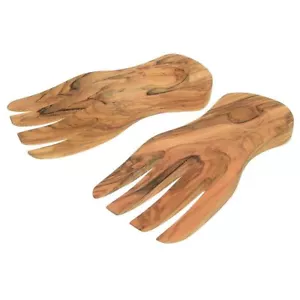 Eddingtons Olive Wood Curved Salad Hands - Sustainable Serving Tool - Picture 1 of 1