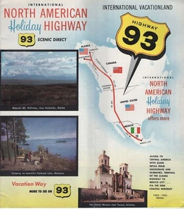 1962 Highway 93 Alaska - Central America Map Scenic Sites Mileage Borders - Picture 1 of 3