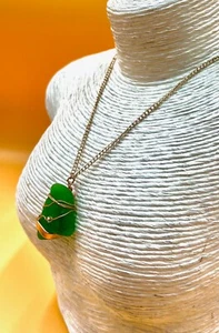 Echte handgefertigte Seeglas Halskette mit unseren eigenen Händen vor der Küste von CA ausgewählt. - Bild 1 von 4