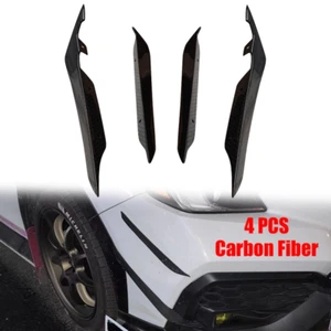 4PCS Carbon Fiber Front Bumper Side Blade Canard Fin For 22-24 Subaru WRX VB S4 - Picture 1 of 14