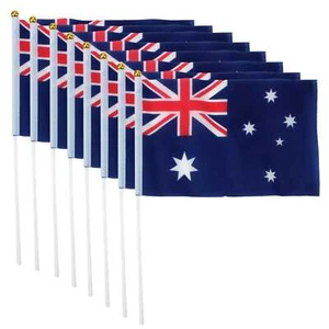 Aussie Australia Day Australian Flags On Stick Party Decoration Pack of 8 - Picture 1 of 2