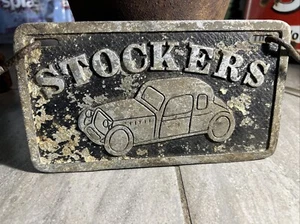 Vintage Aluminum Stockers Original Car Club Plaque Hot Rat Rod - Picture 1 of 7