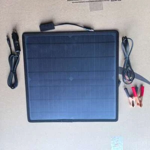 12V 10W Solarpanel Ladegerät für kfz Autobatterie, tragbares Solarmodul Aufladen - Bild 1 von 4