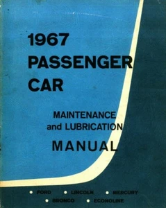 1967 Passenger Car Maintenance and Lubrication Manual - Picture 1 of 1