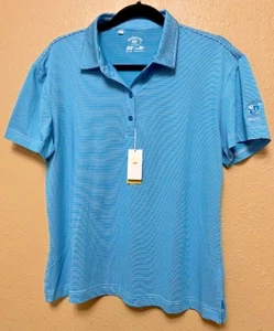 Monterey Club blau gestreiftes Golf-Poloshirt mit Kragen - Damen Large - neu! - Bild 1 von 6