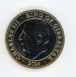 Gibraltar 2 Pounds 2024 Christmas KM New - Picture 1 of 2