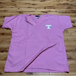VINTAGE Tennessee Volunteers Football Scrub Top Shirt Small VOLS Logo Pink (17) - Picture 1 of 6