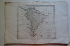 GRAVURE CARTE ATLAS DELAMARCHE 1825 - Amérique du Sud, réhaussée couleurs