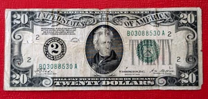 1928 $20 "Redeemable in Gold" Lime Green Seal New York, New York - Picture 1 of 2