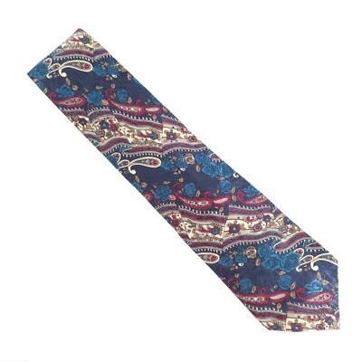 Corbata de hombre Gant 100 % seda color cachemira azul rojo talla 59x4 - nueva sin etiquetas - EE. UU. Foto 1 de 4