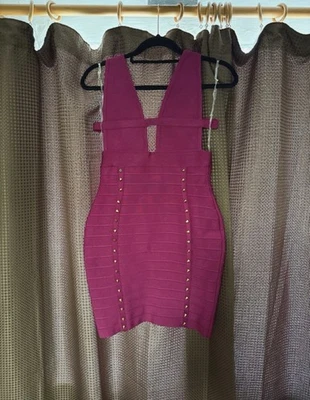 Celeb Boutique Bodycon Dress Size L Burgundy - Image 1 of 4