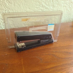 Swingline BRITISH small black stapler 4.5" vintage Art Deco desktop w/ package - Picture 1 of 9