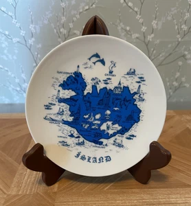 Island Teller blau-weiß Sammelteller Vintage "Insel" Teller SELTENER FUND - Bild 1 von 3