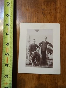 RARE OLD VINTAGE CABINET PHOTO YOUNG BOYS POSING STUDIO - Picture 1 of 3