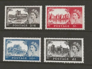 GB  (5072) QE11 X 1959 SG595-598 CASTLES 2nd DE-LA-RUE PRINTING SET OF 4 V/L/M/M - Picture 1 of 1