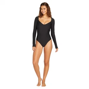 Women's Standard Simply Seamless Bodysuit One Piece Swimsuit, Black - Picture 1 of 4