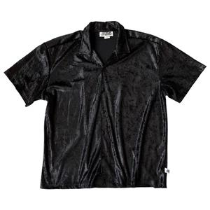 Vintage Pop Icon Shirt Mens XL Black Snake Wet Look 90s y2k Goth Rave Night Club - Picture 1 of 13