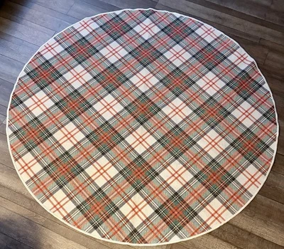 Ruggable Dress Stewart Tartan Round Area  Rug Christmas Plaid 6 ft No Pad - Image 1 of 4