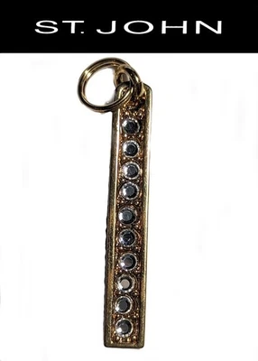 St John вязаные золотистые прозрачные хрустальные прямоугольные 1,5 дюйма длинная молния  - Изображение 1 из 2