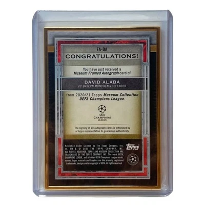 TOPPS SOCCER MUSEUM COLLECTION DAVID ALABA BAYERN 42/50 #FA -DA  239724 - Image 1 of 2