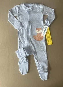 Carter’s Baby Girls 18 Months 100% Cotton One Piece Footed Pajamas~New With Tags - Picture 1 of 12