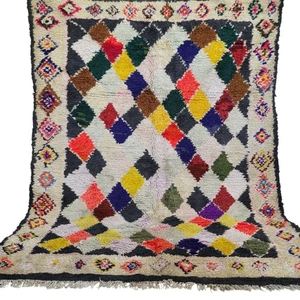 Vintage Moroccan Azilal Rug Handmade Boujaad Area Rug Berber Tribal Wool Carpet - Picture 1 of 24
