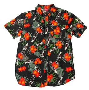 Coca-Cola Hawaiihemd Hemd mit Knopfleiste Schwarz Herren Größe M  - Bild 1 von 10