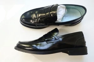 Herman & Sons Penny Loafer aus glänzendem Leder Italy Schwarz 41 Mokassins - Bild 1 von 12