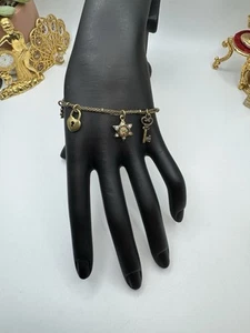 Michal Negrin Charm Bracelet Brass With Colorful Swarovski Crystals Vintage Rare - Picture 1 of 10