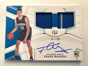 2021 2022 Panini National Treasures Rookie Franz Wagner Patch on card Auto /99 - Bild 1 von 2