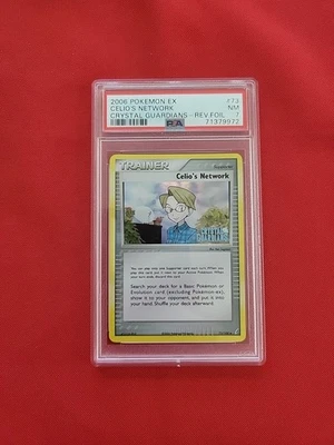 Pokemon: Celio's Network #73/100 Rev Holo Crystal Guardians STAMPED- PSA 7 - E12 - Image 1 of 4