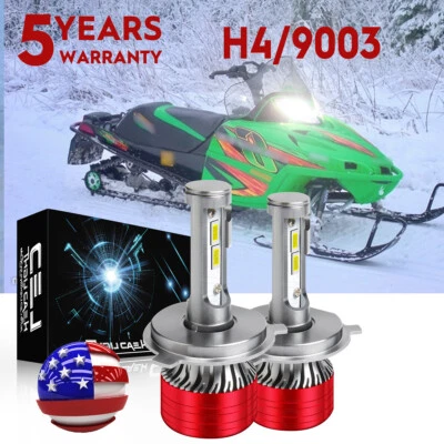 2x 9003/H4 CSP LED 6000K Headlight Bulbs For For Arctic Cat XF 9000 2014-2018 - Image 1 of 4