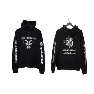 Heidevolk Pagan Metal Brotherhood Band Official Zip Hoodie Size XL Black - Picture 1 of 5