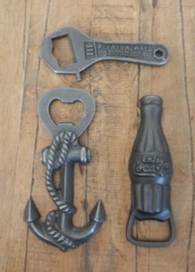Bottle Opener Hand Held Pocket Coca Cola / Anchor / Spanner Cast Iron Novelty - Picture 1 of 11