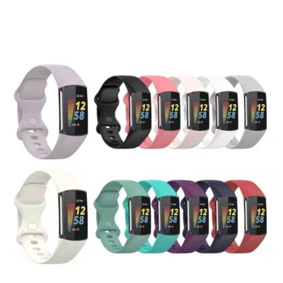 MARKENLOS ✅Bracciale di Ricambio - Fitbit Charge 5 & 6 Fitness Tracker Sport Silicone Nuovo Colorato