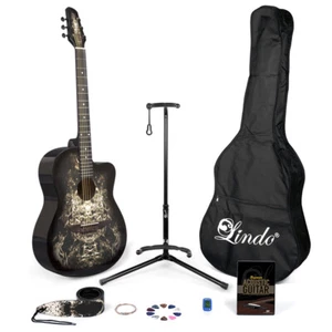 Lindo B-STOCK Alien schwarz Akustikgitarren-Pack (kosmetische Unvollkommenheiten)