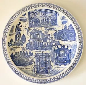 VINTAGE BLU STORICO MONASTERO FRANCESCANO SANTO Washington DC piatto forni Vernon - Foto 1 di 7
