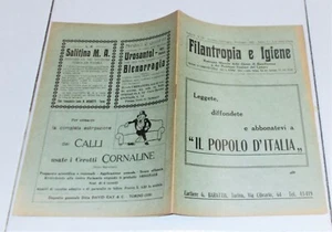 Rivista FILANTROPIA E IGIENE Anno II n. VI del 1927 Fascismo fascista - Picture 1 of 1
