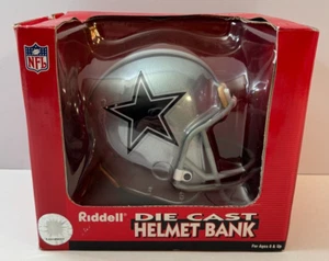 Vintage Riddell Dallas Cowboys Die-cast Metal Helmet Bank w/ Key NEW/BOX DAMAGE - Picture 1 of 10