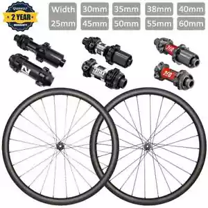 Carbon Road Bike Wheelset 700C Disc Brake Tubuless Clincher Wheels Bike Wheels - Picture 1 of 12