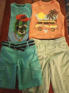 Boys Graphic Tshirt Shirt/Short Sets Size 6-8 - Picture 1 of 5