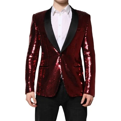 DOLCE & GABBANA Jacket Red SICILIA Sequin Embellish Blazer IT48/US38/M 4130usd - Image 1 of 4