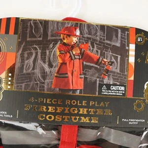 FAO Schwarz 4-Piece Firefighter Costume For Ages 3-6, Pretend/Role Play, Cosplay - Picture 1 of 5